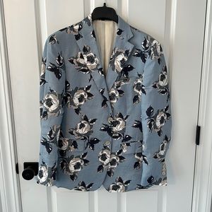 Floral linen blazer